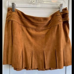 Joie Suede Mini Skirt in Warm Caramel Brown